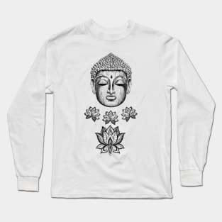 Buddha and lotus flowers Long Sleeve T-Shirt